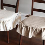 美式欧式餐椅垫亚麻纯棉加厚椅子套公主裙摆椅子坐垫可拆洗椅子垫