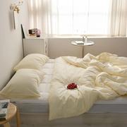 单件ins色水洗棉全棉被套，单品简约风素色床单全棉枕套床笠1.8米