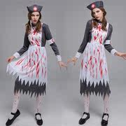 万圣节血渍护士成人服装cosplay化妆舞会派对恐怖带血女护士服装