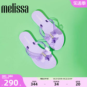 Melissa梅丽莎时尚中童蝴蝶结软底人字拖果冻凉拖鞋33708