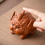 紫砂茶宠小貔貅摆件招财陶瓷，吞金兽可养个性创意茶具茶玩配件