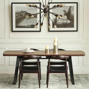 会议LOFT铁艺实木餐桌椅组合 北欧办公桌客厅大桌子长方形定制