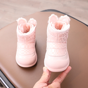 宝宝雪地靴冬季婴幼儿学步鞋加绒保暖大棉鞋，0一1-2-3岁男女童短靴
