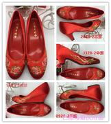 中式婚鞋龙凤绣花鞋新娘鞋旗袍，红色结婚鞋子裙褂礼服鞋女平中高跟