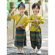 傣族服装男女 童云南旅游少数民族服西双版纳舞蹈服幼儿园表演服