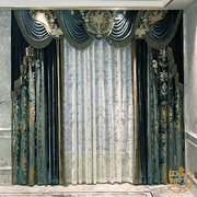 真丝绒欧式窗帘客厅，奢华大气别墅宫廷美式卧室，绒布法式棉绒丝绒