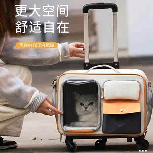 宠物外出拉杆箱包，猫咪狗狗中小型犬猫包可折叠拆卸大容量，透气背包