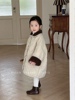 韩版冬季女童葫芦绗棉毛领，长款棉衣宝宝百搭洋气厚实保暖棉服