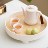 粉色捏花花草茶具陶瓷实木，把手水果茶壶喝茶花，茶杯精致下午茶套装