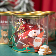 圣诞糖果包装盒透明手提盒子，雪花酥可爱烘焙曲奇饼干罐子礼盒空盒