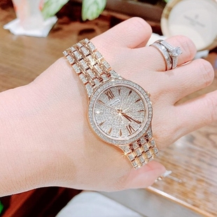 Bulova宝路华女表满天星满钻钢带时尚水晶镶钻奢华手表