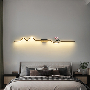 极简长条简约创意轻奢房间客厅灯电视背景墙格栅LED壁灯横款