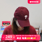 MLB红色帽子男女帽2023运动帽户外遮阳帽棒球帽3ACP7701N