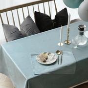 纯色客厅丝绒桌布婚礼轻奢北欧风餐桌布，家用茶几圆桌防尘桌垫