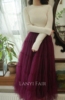 兰奕屋语原创设计 深紫色塔型纱纱半身裙 蛋糕裙百搭浪漫长裙甜美