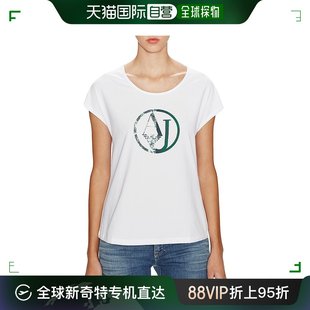 香港直邮Armani Jeans 阿玛尼牛仔 白色棉印花蝙蝠T恤 A5H56AH10