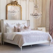 美式实木雕花床 欧式棉麻布艺软包床法式1.5/1.8米双人床婚床主床