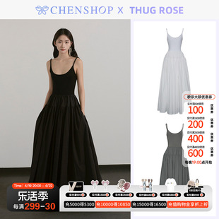 thugrose时尚潮流纽结款，双层拼接长裙，连衣裙chenshop设计师品牌