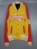 Vintage 古着潮牌90年代红黄撞色嘻哈开衫棒球卫衣外套