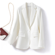 欧货白色西装外套女小个子设计感短款西服2023春秋高级感上衣