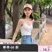 三福女春季简约易搭配基础吊带 细肩带V领内搭背心女464822