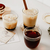 竖条纹玻璃咖啡杯拉花杯果汁，水杯卡布奇诺杯，牛奶冰拿铁杯韩式ins