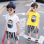 男宝宝1背心套装，2-3-4-5岁男童无袖卡通韩版短裤，儿童夏装小童潮衣
