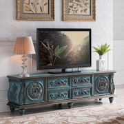 美式地柜欧式电视柜实木彩绘雕花，客厅卧室影视，柜1.5米1.8米2米