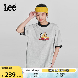 Lee24春夏舒适版圆领动物图案男女同款短袖T恤LUT0083284LE