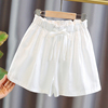 女童裙裤白色夏季2023时尚中大童装热裤薄款儿童外穿短裤夏天