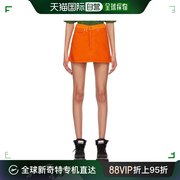 香港直邮潮奢 GANNI 甘尼 女士 橙色 Cutline 牛仔短裙 J1165