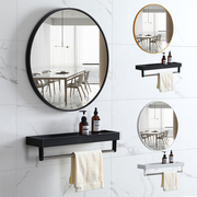 免打孔浴室镜子卫生间贴墙梳妆镜厕所自粘化妆镜壁挂小圆镜挂墙式