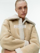 英国直邮ar短款箱型仿羊羔毛翻领(毛，翻领)外套夹克1169100001b