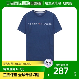 韩国直邮tommyhilfiger商标印花短袖t恤蓝色真男士女士