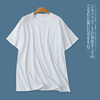 男女款大版型棉t恤夏季外贸圆领短袖，基础款宽松纯色简约28096