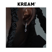 KREAM S925 纯银 法蒂玛之手满钻耳圈男嘻哈女同款耳坠耳钉