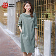 韩国夏季中年女装连衣裙短袖薄款宽松气质妈妈装裙子洋气OPC3024