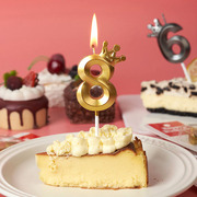 ins风创意金色数字蜡烛宝宝周岁生日派对蛋糕装饰拍照道具