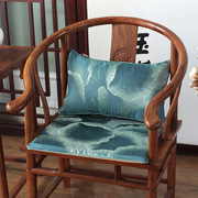 红木圈椅坐垫中式古典茶桌，实木新中式中国风椅子垫太师椅垫荷叶