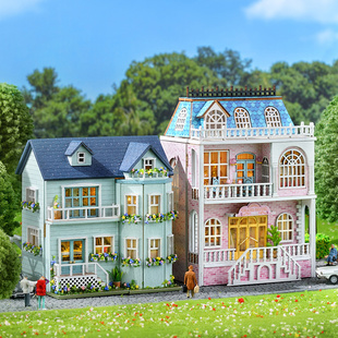 diy小屋迷你房子城堡庄园3d立体拼图拼装模型别墅女孩玩具礼物
