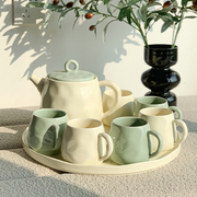 陶瓷水具套装家用杯子客厅，水杯乔迁新居水壶，茶杯杯具茶具奶油风