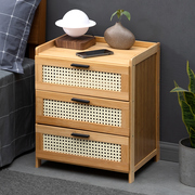 床头柜简约现代置物架小型柜子，床边柜储物边几实木出租房用