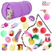 宠物猫咪玩具多款组合22件套装铃铛球，羽毛玩具猫用品