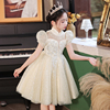 儿童公主裙女童高端轻奢礼服生日花童婚礼小女孩主持钢琴演出礼服