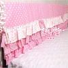 粉红圆点 可爱小公主蛋糕裙式床头罩 三层花边梦幻紫色床头套盖布