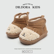 DR.DORA朵拉博士儿童雪地靴女童棉鞋冬季加绒加厚绒皮幼儿男宝宝