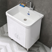 陶瓷洗衣池台盆一体洗衣柜浴室柜组合洗手池，落地加深水槽家用阳台