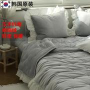 韩国进口超细绒床盖床单被子枕套绗缝超柔软保温环保玉米纤维抗菌