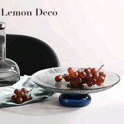 创意玻璃水果盘摆件样板房客厅茶几时尚糖果盆餐桌家用个性水果盘