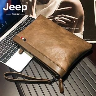 jeep吉普男士手包商务，手拿包手提信封小包包手机休闲皮夹，包潮流(包潮流)
